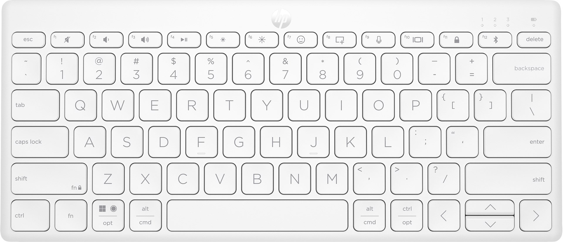 Tipkovnica HP 350 (bežična, bluetooth 5.2, mini, mehanička, 12 hot keys, bijela) – internacionalna non HR tipkovnica-0
