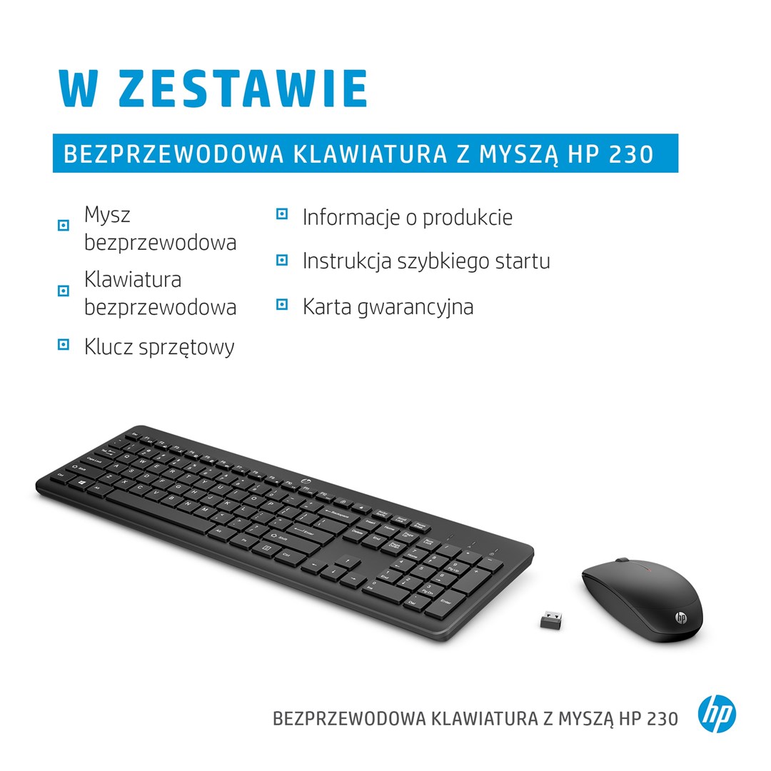 HP 230 Wireless Mouse and Keyboard Combo – internacionalna non HR tipkovnica-4