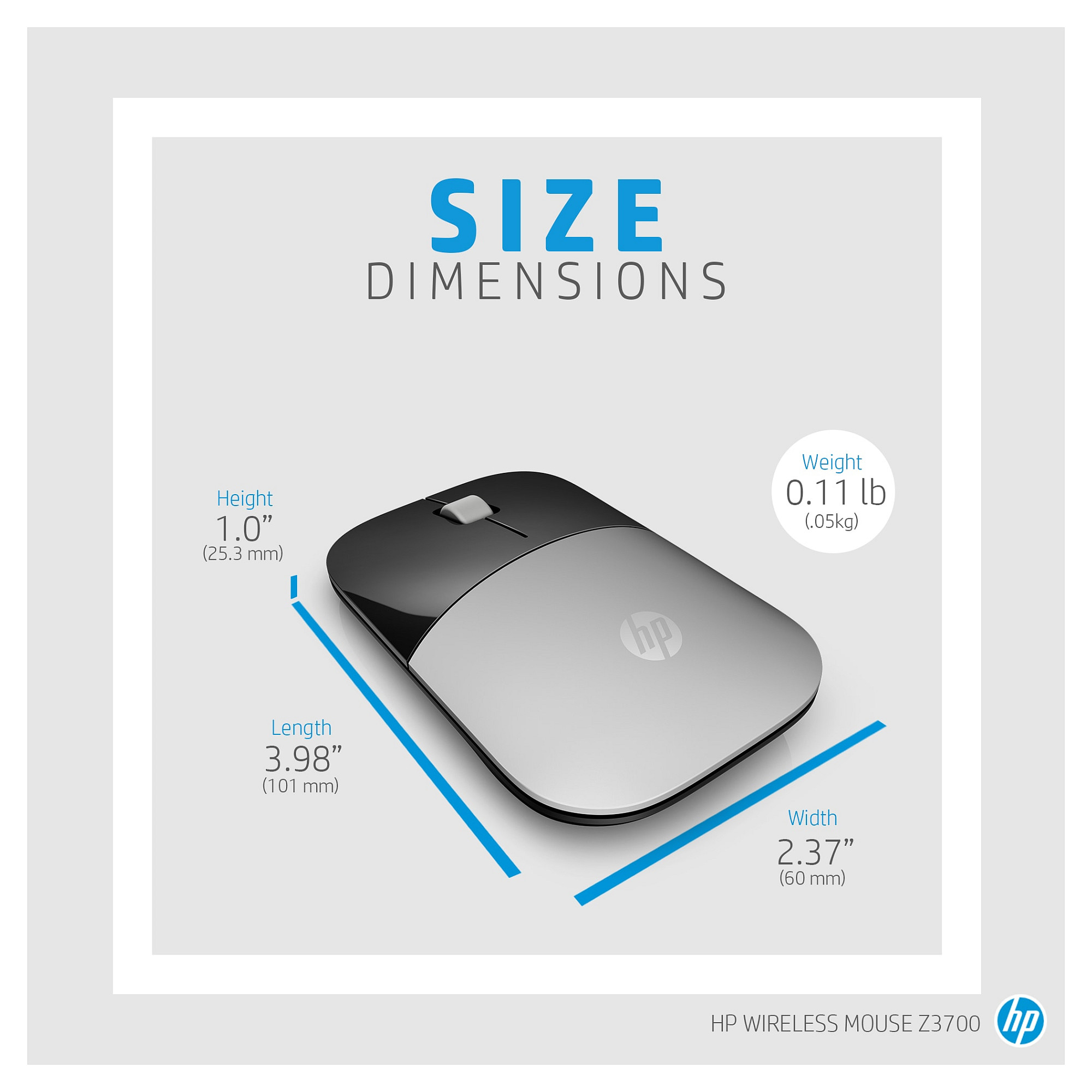 Bežični miš HP Z3700 (Plava boja)-5