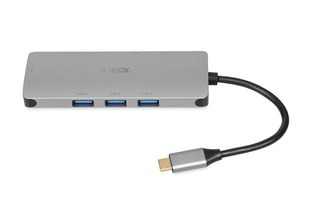 Hub USB IBOX IUH3RJ4K (USB3.2, LAN, HDMI, 4K, PD100W)-1