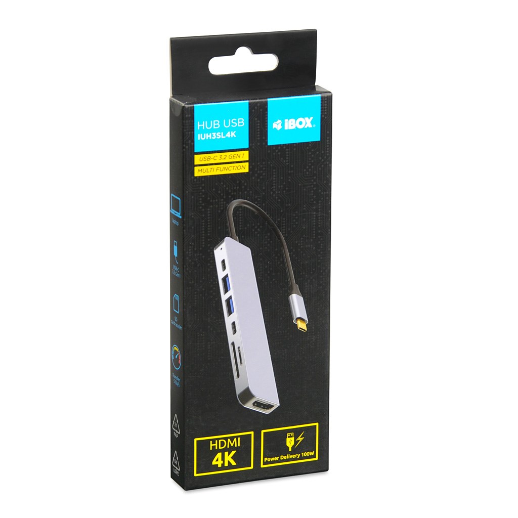 USB priključak IBOX IUH3SL4K (USB 3.2, slim, HDMI, 4K, PD 100W)-2