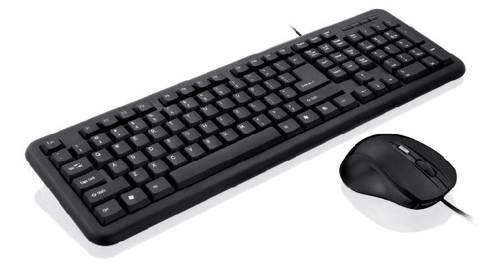 Tipkovnica iBox OFFICE KIT II (s mišem, USB, QWERTY, engleski crna) – internacionalna non HR tipkovnica-0