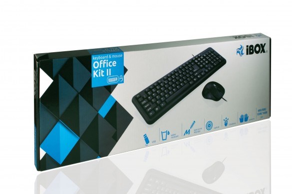 Tipkovnica iBox OFFICE KIT II (s mišem, USB, QWERTY, engleski crna) – internacionalna non HR tipkovnica-3