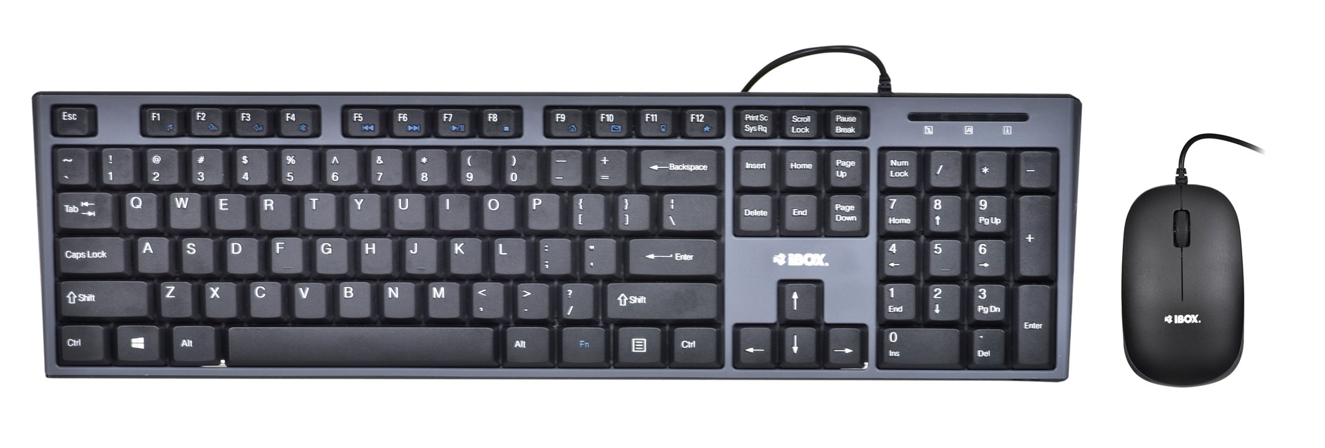 Set tipkovnice i miša IBOX IKMS606 (USB 2.0, (US) crni, optički, 800 DPI) – internacionalna non HR tipkovnica