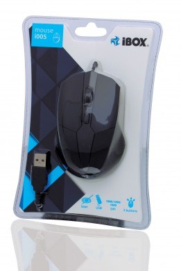 Žičani miš IBOX i005 laserski 1600 DPI crna boja-1