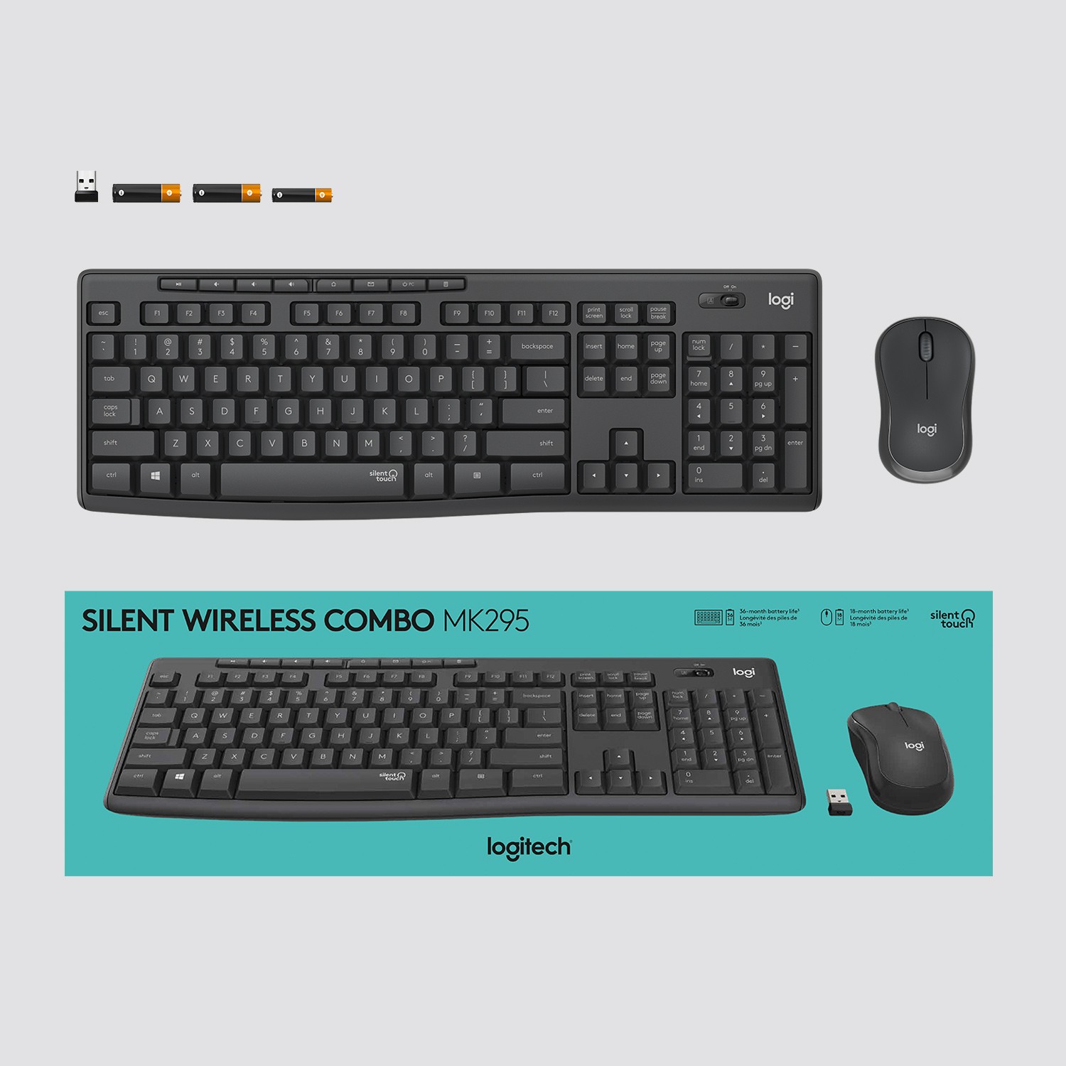 Logitech MK295 Silent Wireless Combo – internacionalna non HR tipkovnica-15