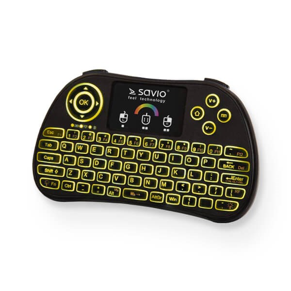 Tipkovnica SAVIO KW-03 bežična mini osvijetljena RGB za TV kutiju, Smart TV, konzole, PC-3