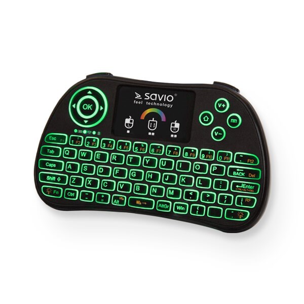 Tipkovnica SAVIO KW-03 bežična mini osvijetljena RGB za TV kutiju, Smart TV, konzole, PC-2