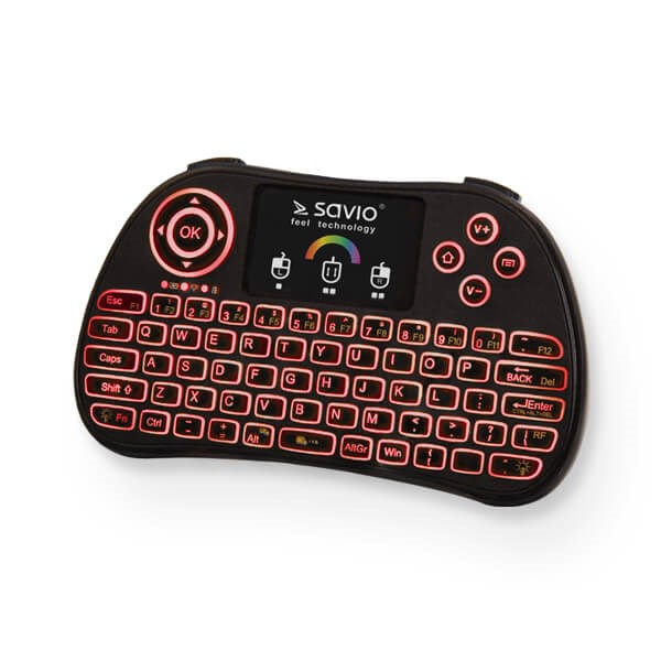 Tipkovnica SAVIO KW-03 bežična mini osvijetljena RGB za TV kutiju, Smart TV, konzole, PC-4