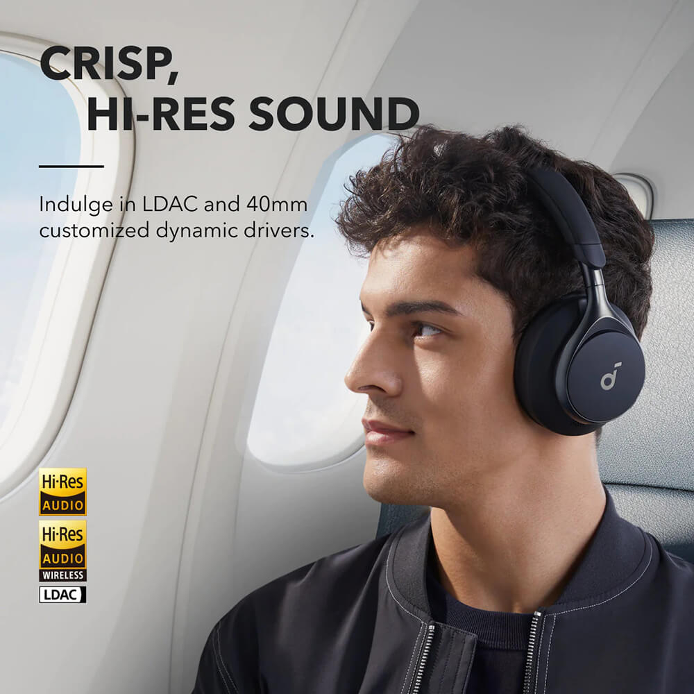 Slušalice ANKER Soundcore Space One (Bluetooth 5.3, ANC, 40 mm, do 55 h, crne)-3