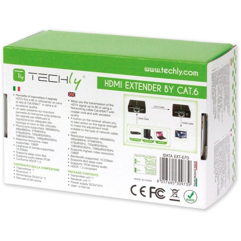 Pojačalo HDMI TECHLY Full HD do 60 m Cat. 5E / 6 / 6A / 7-8