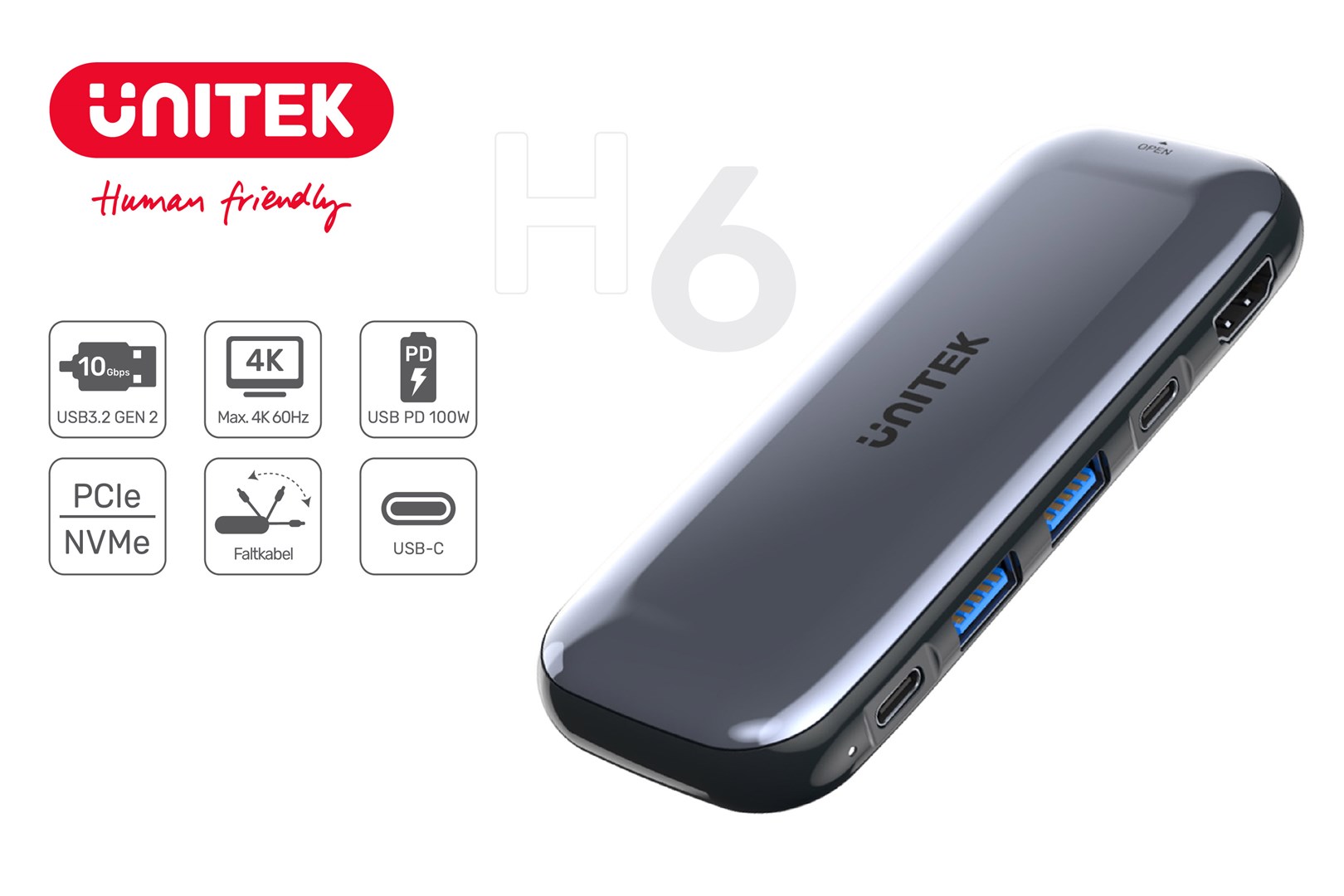Hub USB-C UNITEK D1046A (STORAGE M.2, HDMI, USB-C PD 100W)-1