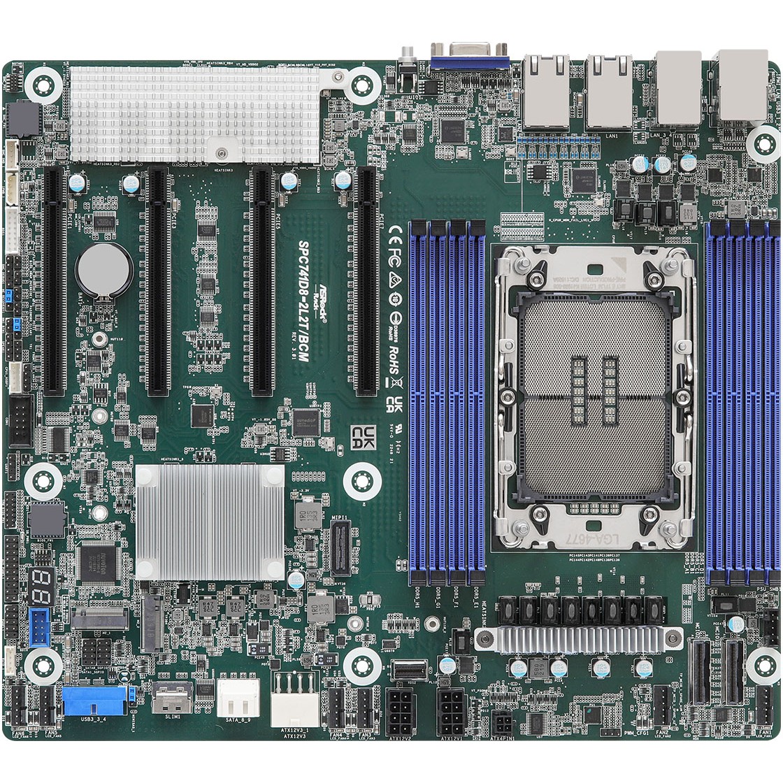 Motherboard ASROCK SPC741D8-2L2T (lga4677, intel xeon scalable, 4/5gen, 8xdimm, nvme, 2x10gbe, 2xgbe, ipmi)-0