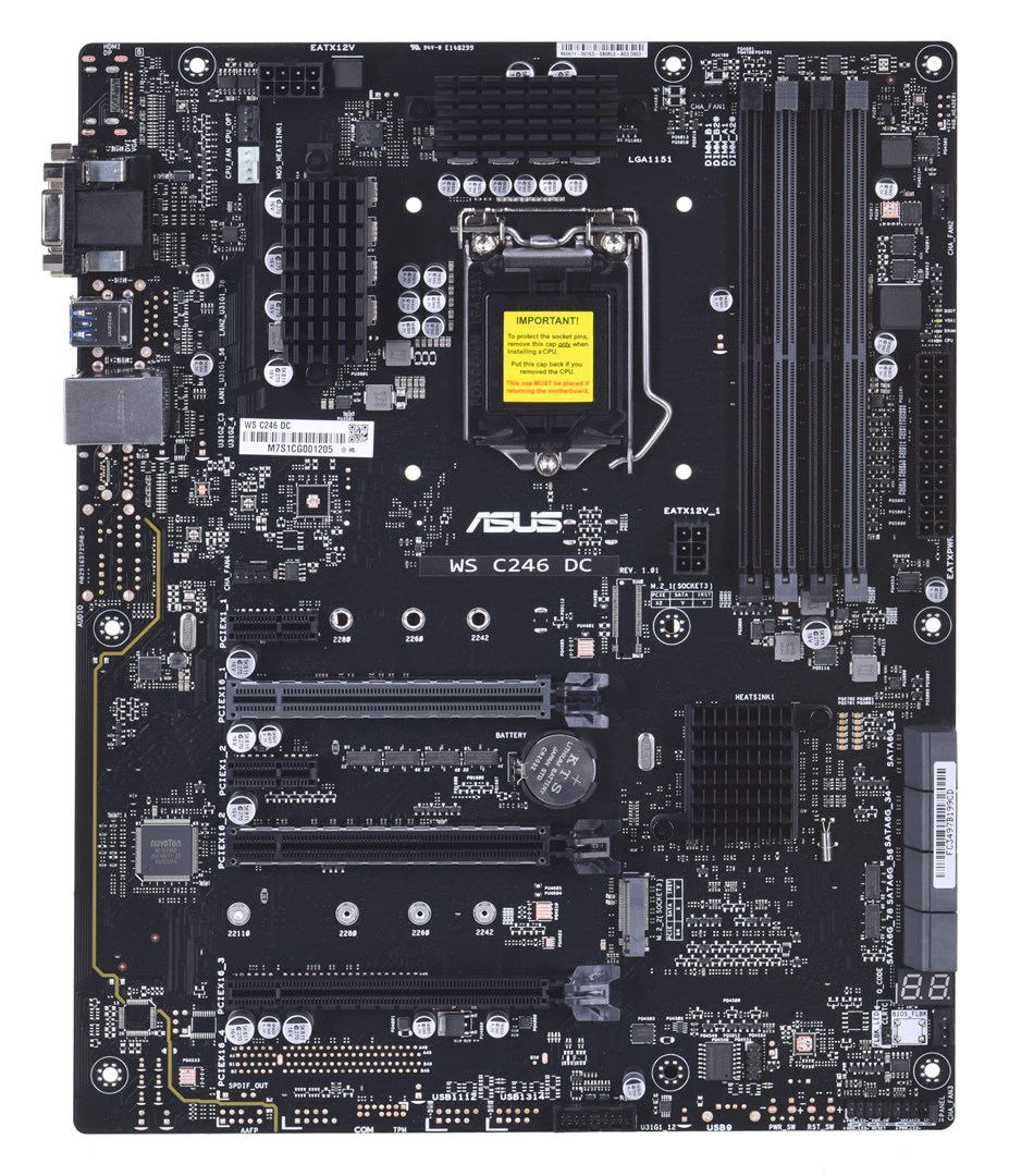 Ploča servera ASUS WS C246DC Socket 1151 Xeon E-2100, C246, 4DIMM, 4PCIe, 8SATA, 1M22(22210)-0