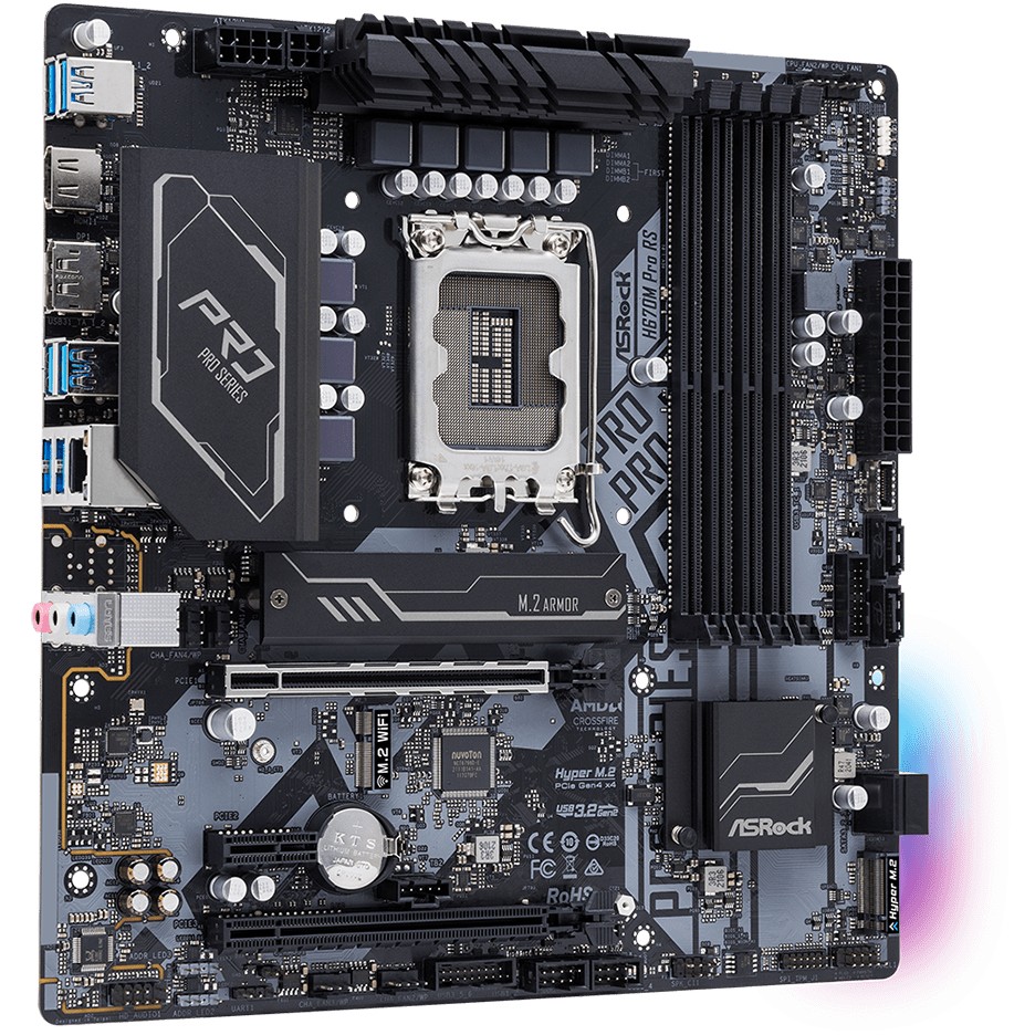 Matična ploča ASROCK H670M Pro RS (Intel H670, LGA 1700, micro ATX)-3