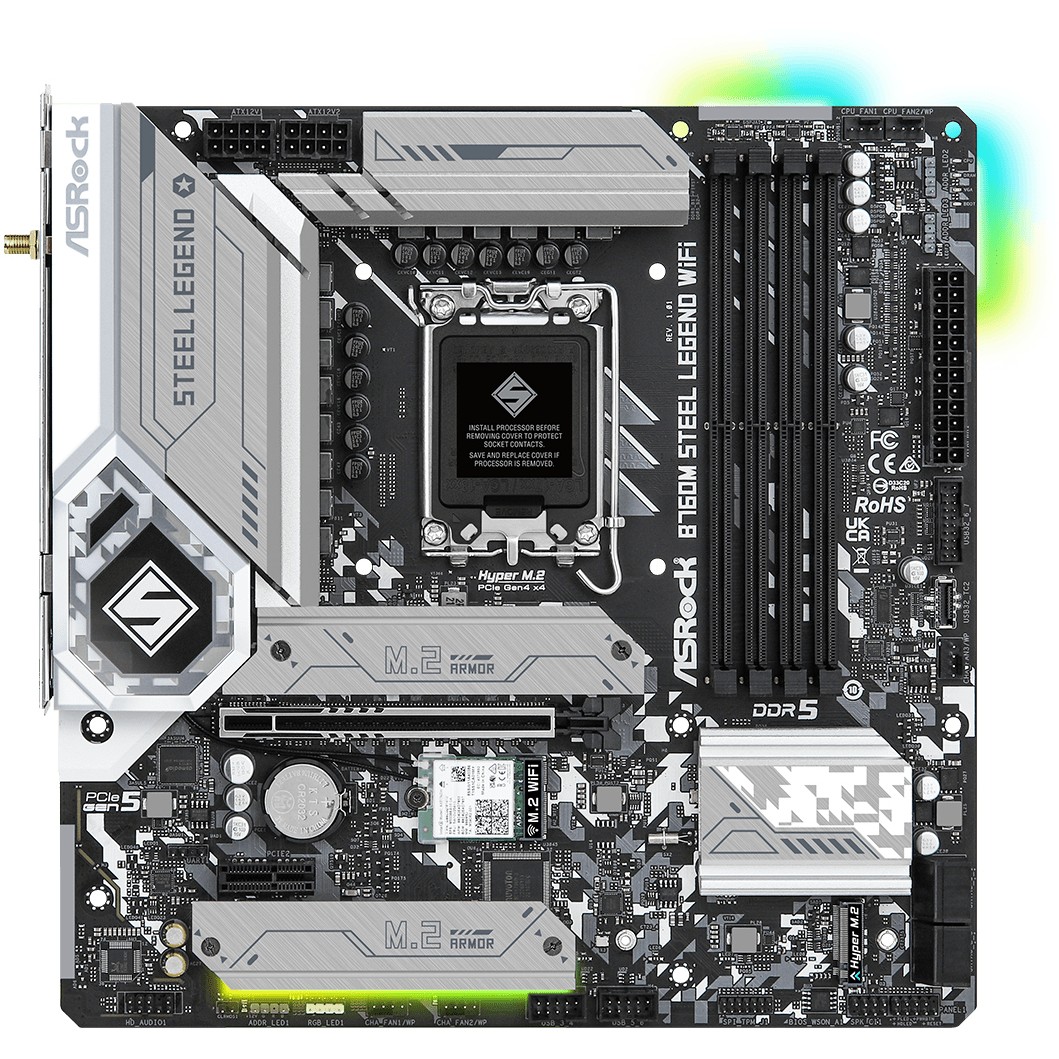Matična ploča ASROCK Mainboard B760M Steel Legend WiFi (M-ATX, LGA 1700, Intel B760)