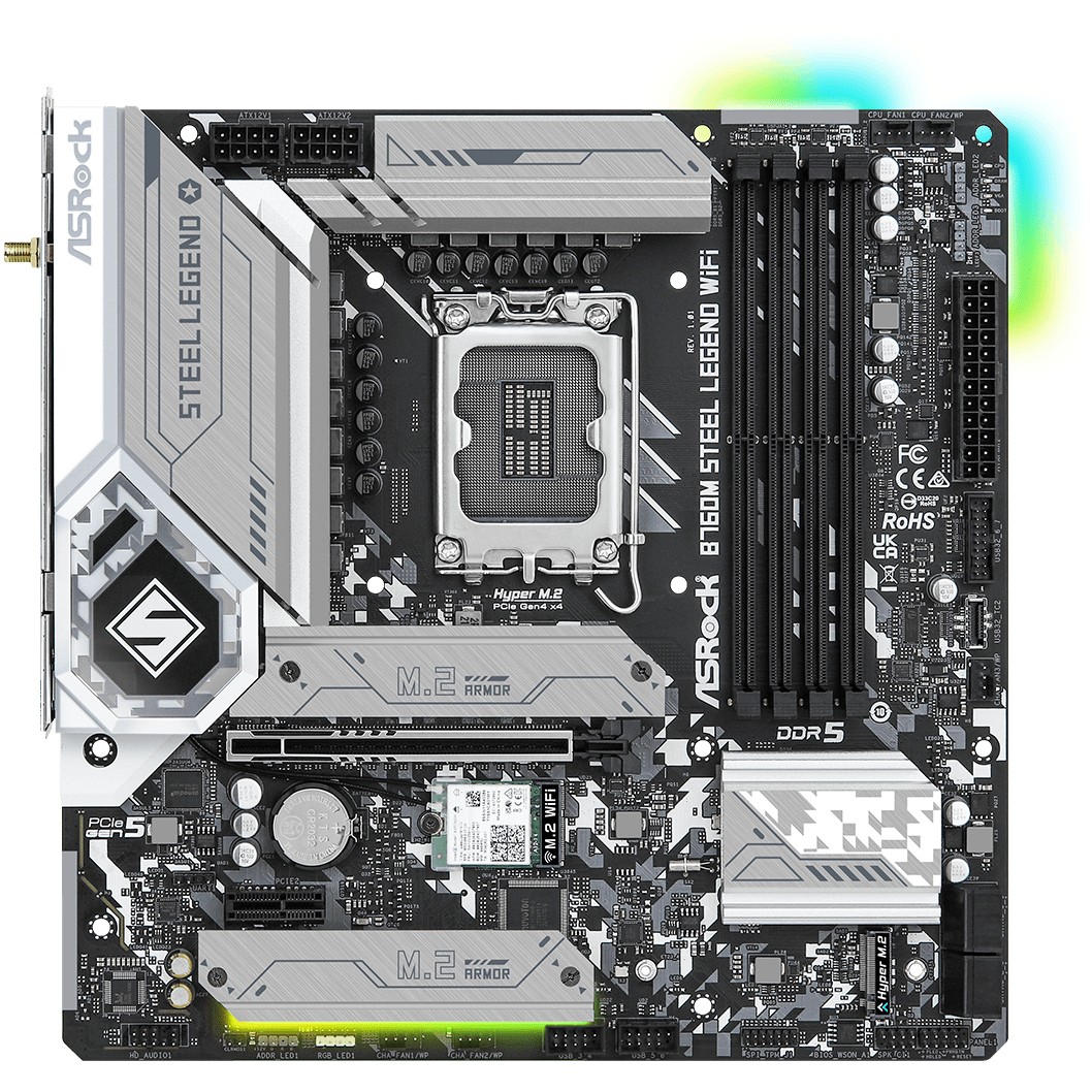 Matična ploča ASROCK Mainboard B760M Steel Legend WiFi (M-ATX, LGA 1700, Intel B760)-1