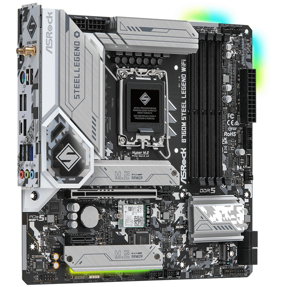 Matična ploča ASROCK Mainboard B760M Steel Legend WiFi (M-ATX, LGA 1700, Intel B760)-3