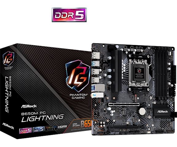 Matična ploča ASRock AMD AM5 B650M PG Lightning (socket AM5, micro ATX, AMD B650, DDR5 SDRAM)