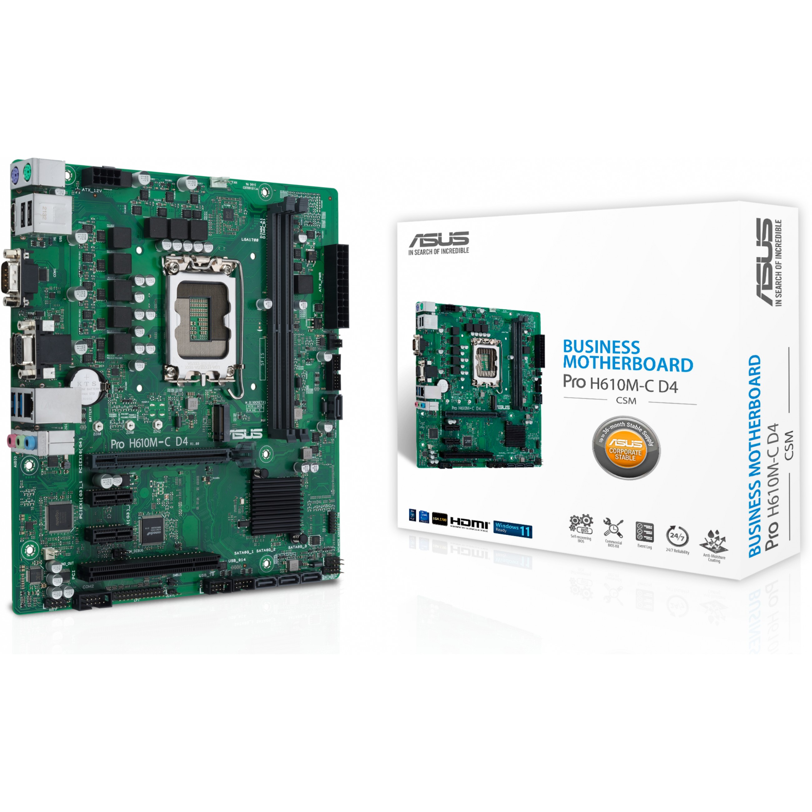 Matična ploča ASUS PRO H610M-C D4-CSM (micro ATX, LGA1700 Socket, H610)-0