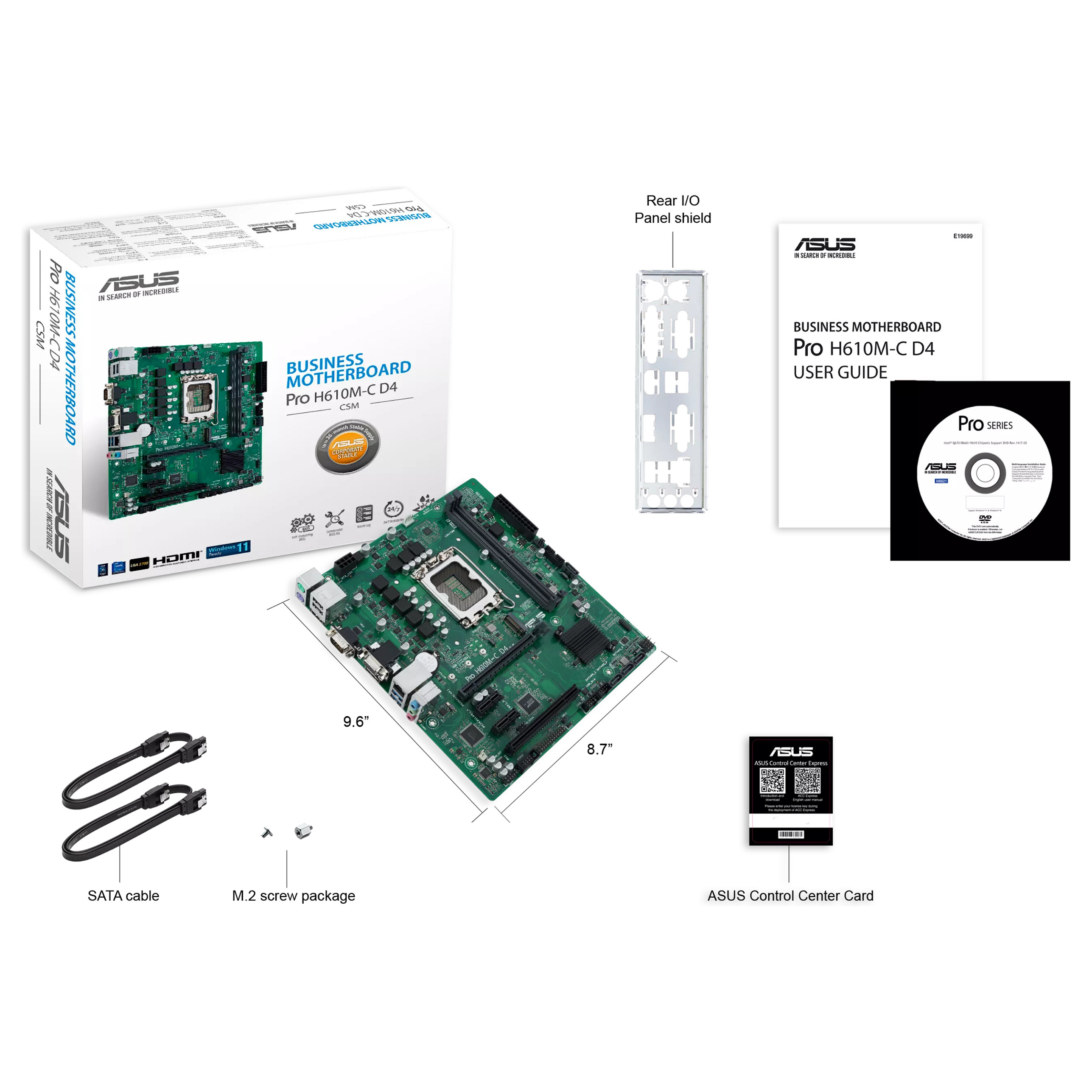 Matična ploča ASUS PRO H610M-C D4-CSM (micro ATX, LGA1700 Socket, H610)-7