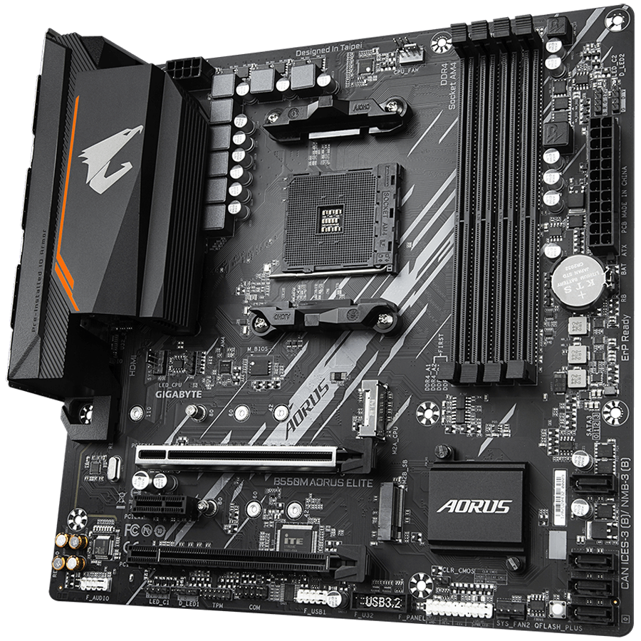 Matična ploča GIGABYTE B550M AORUS ELITE (Socket AM4, micro ATX, AMD B550)-12