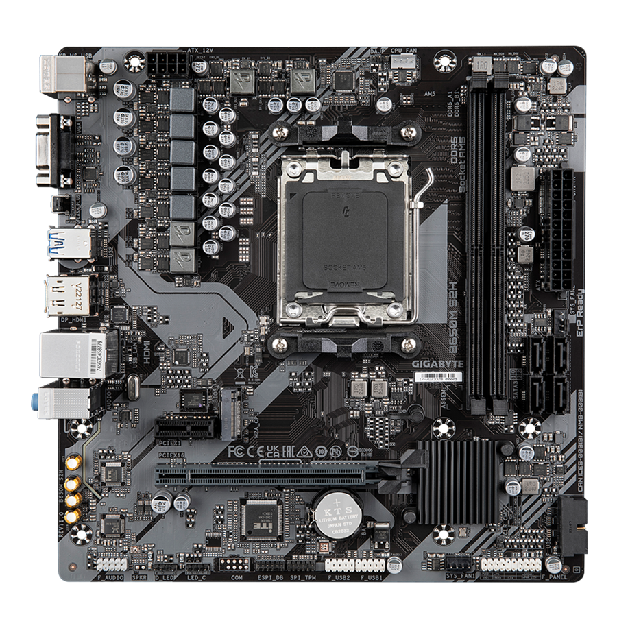 Matična ploča GIGABYTE B650M S2H (AMD Ryzen 9000 Series CPUs, 5+2+2 Phases VRM, do 6400MHz DDR5 (OC), 1xPCIe 4.0 M.2, GbE LAN, USB 3.2 Gen 1)-1