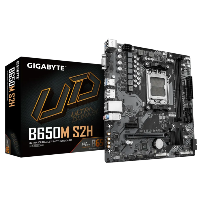 Matična ploča GIGABYTE B650M S2H (AMD Ryzen 9000 Series CPUs, 5+2+2 Phases VRM, do 6400MHz DDR5 (OC), 1xPCIe 4.0 M.2, GbE LAN, USB 3.2 Gen 1)-10
