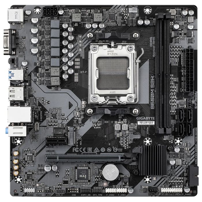 Matična ploča GIGABYTE B650M S2H (AMD Ryzen 9000 Series CPUs, 5+2+2 Phases VRM, do 6400MHz DDR5 (OC), 1xPCIe 4.0 M.2, GbE LAN, USB 3.2 Gen 1)-8
