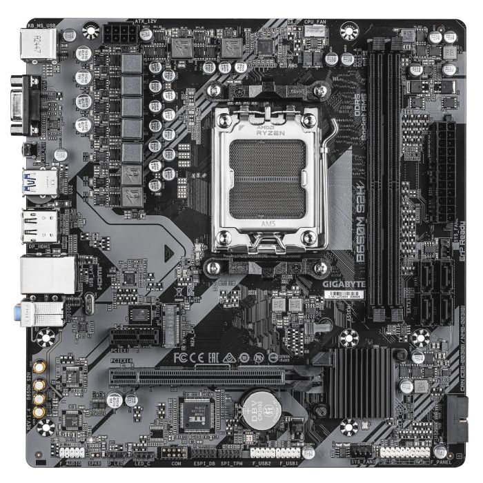 Matična ploča GIGABYTE B650M S2H (AMD Ryzen 9000 Series CPUs, 5+2+2 Phases VRM, do 6400MHz DDR5 (OC), 1xPCIe 4.0 M.2, GbE LAN, USB 3.2 Gen 1)-12
