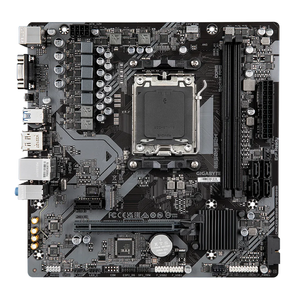 Matična ploča GIGABYTE B650M S2H (AMD Ryzen 9000 Series CPUs, 5+2+2 Phases VRM, do 6400MHz DDR5 (OC), 1xPCIe 4.0 M.2, GbE LAN, USB 3.2 Gen 1)-4