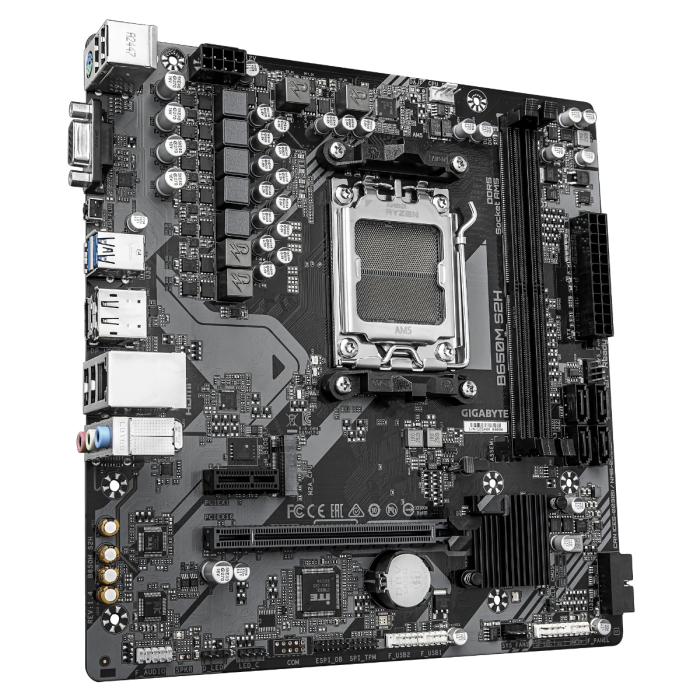 Matična ploča GIGABYTE B650M S2H (AMD Ryzen 9000 Series CPUs, 5+2+2 Phases VRM, do 6400MHz DDR5 (OC), 1xPCIe 4.0 M.2, GbE LAN, USB 3.2 Gen 1)-13
