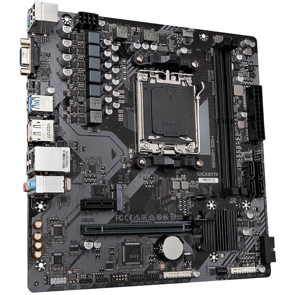 Matična ploča GIGABYTE B650M S2H (AMD Ryzen 9000 Series CPUs, 5+2+2 Phases VRM, do 6400MHz DDR5 (OC), 1xPCIe 4.0 M.2, GbE LAN, USB 3.2 Gen 1)-16