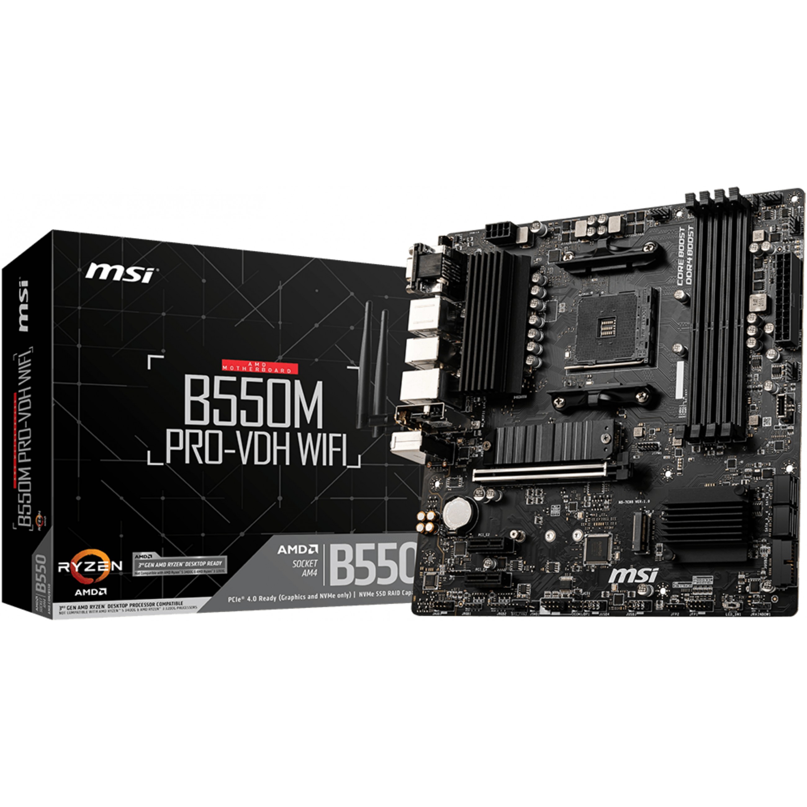 Matična ploča MSI B550M PRO-VDH WIFI (Socket AM4, micro ATX, AMD B550, DDR4)