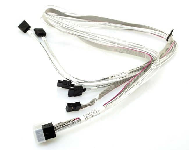 Kabel SUPERMICRO CBL-SAST-0556 (crno-bijeli, mini SAS, 4 x SATA, muški/muški)-0