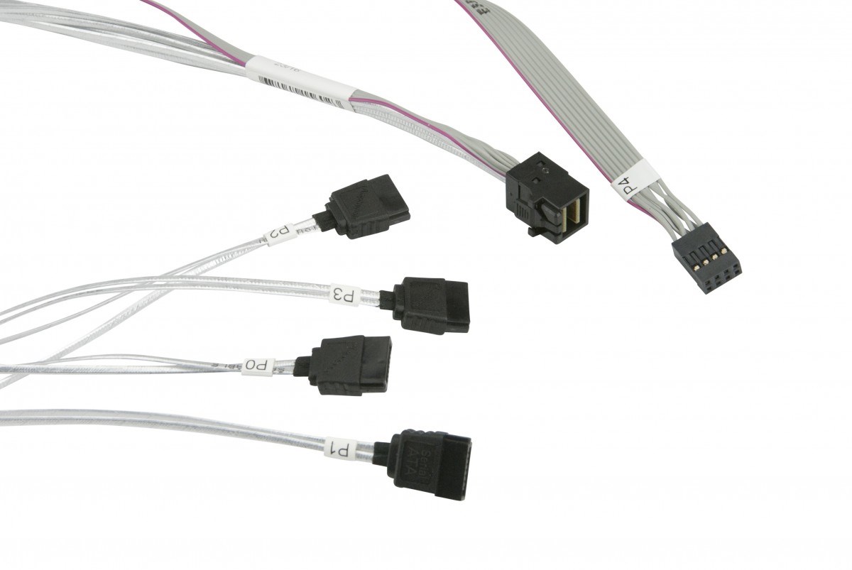 Kabel SUPERMICRO CBL-SAST-0616 (siva boja, duljina 0.5 m, 4 x SATA 7-pin, SFF 8087)-1