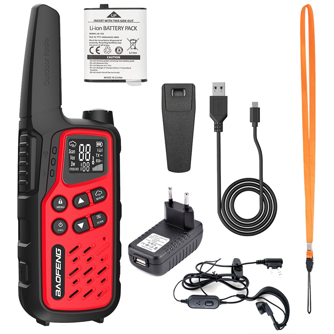 Ručni radio BAOEFENG BF-T25E (Crvena)-3