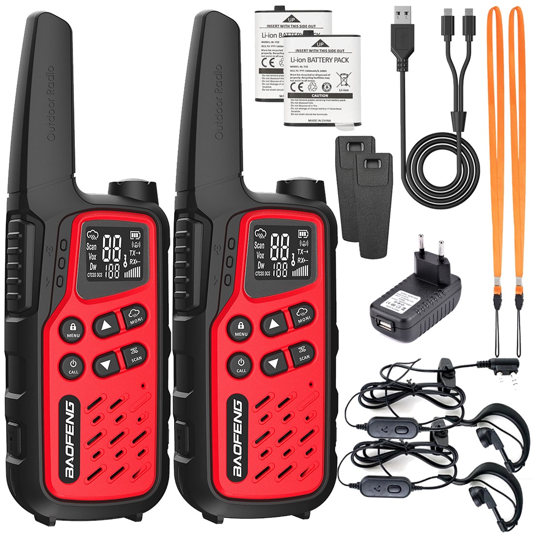 Ručni radio BAOEFENG BF-T25E (Crvena)-1