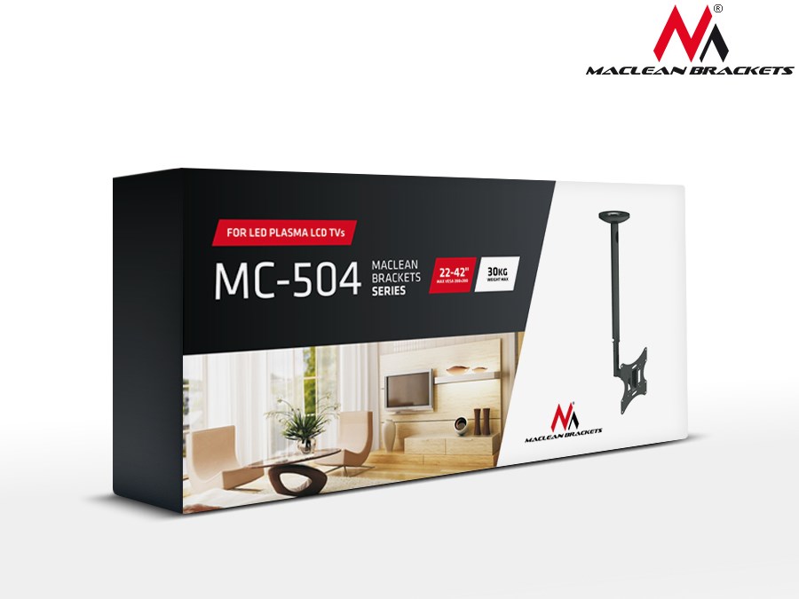 Nosač za TV stropni MACLEAN MC-504A S (23"- 42", do 30 kg, nagib -20 - 20°)-6