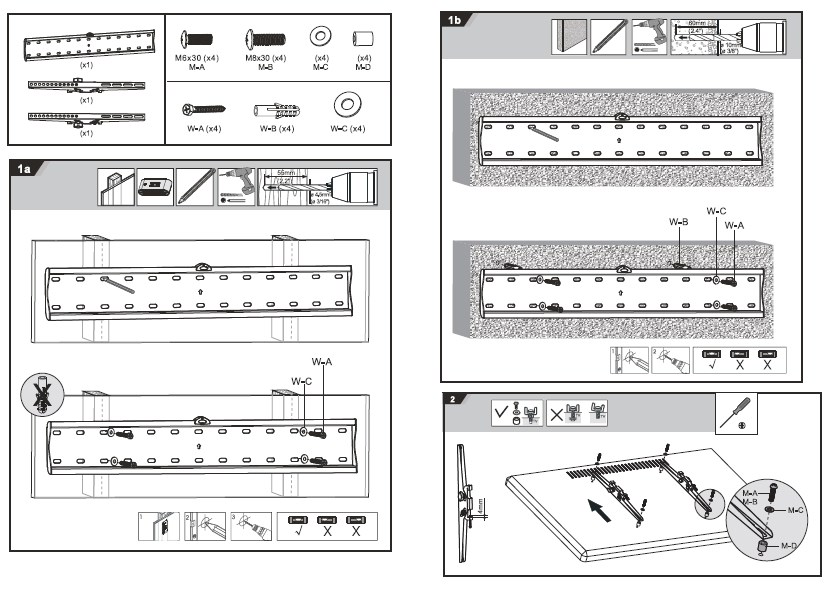 Nosač za TV MACLEAN MC-668 Wall Mount Bracket (LCD LED Plasma Flat Slim Screen 37" - 70" 40kg)-5