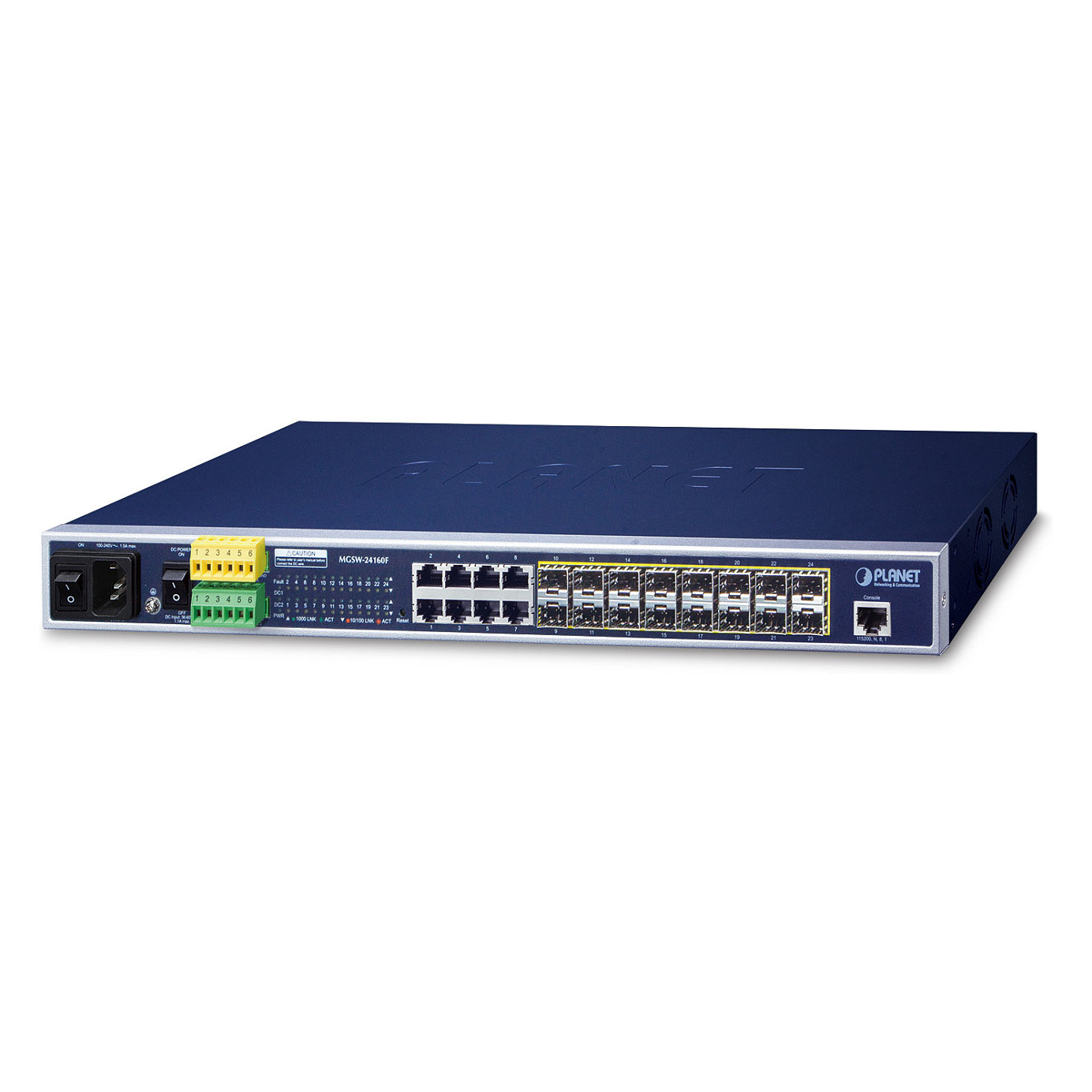 Prekidač PLANET MGSW-24160F (upravljani, L2+, Gigabit Ethernet, Power over Ethernet)