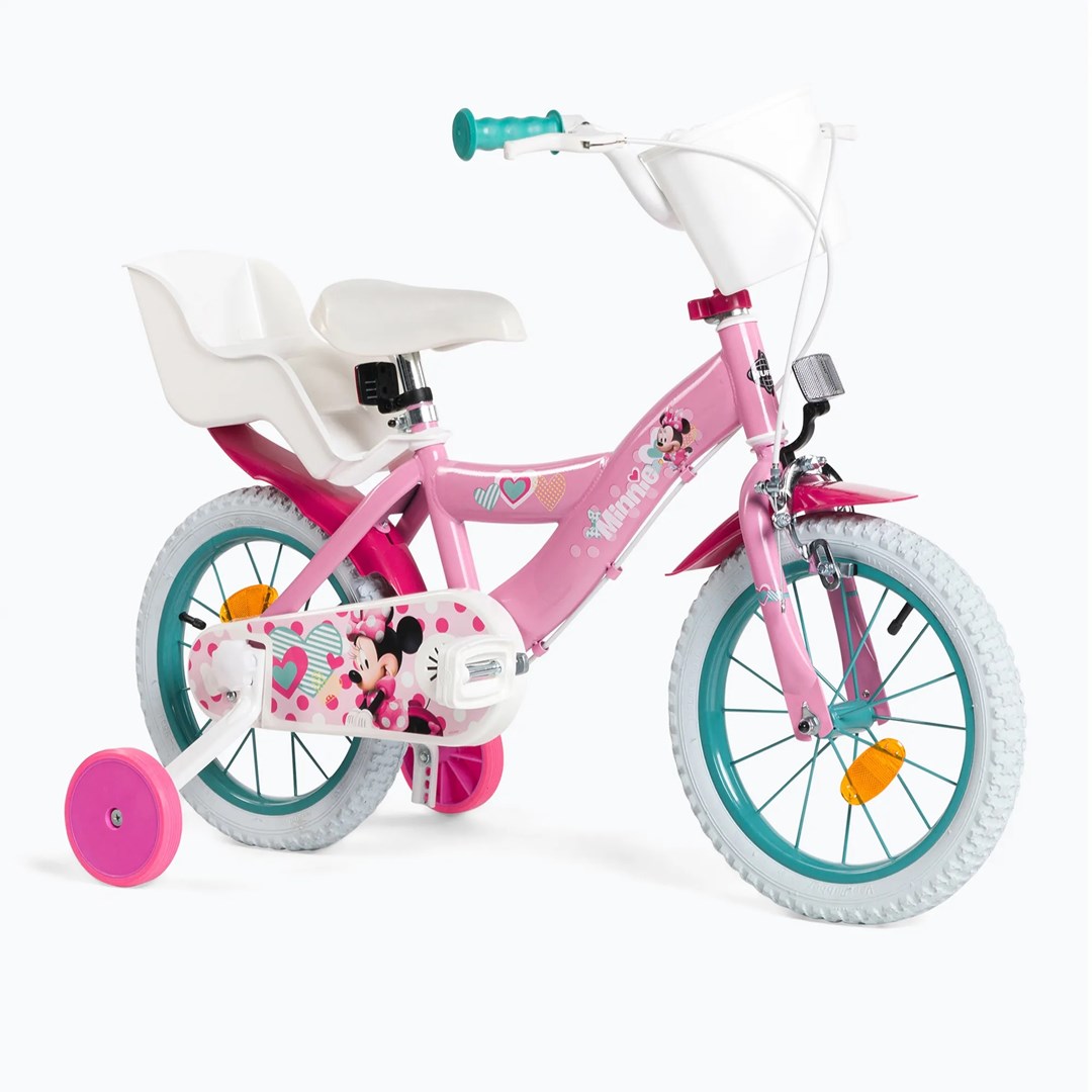 BICIKL HUFFY CHILDREN'S BICYCLE 14" 24951W (čelična konstrukcija, prilagodljivo sjedalo, 4 kotača, ručna kočnica, ručne blatobrane, roza)