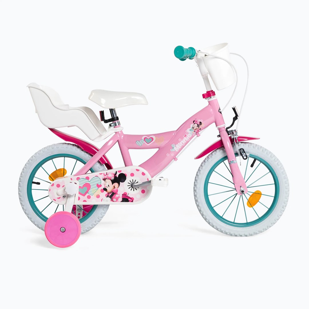 BICIKL HUFFY CHILDREN'S BICYCLE 14" 24951W (čelična konstrukcija, prilagodljivo sjedalo, 4 kotača, ručna kočnica, ručne blatobrane, roza)-1