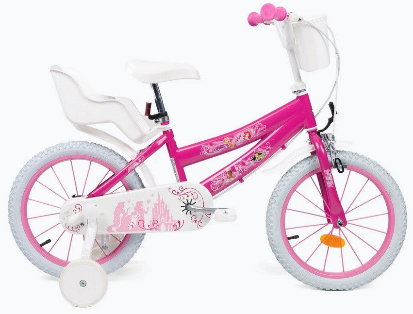 Bicikl za djecu HUFFY 21851W Princess 16" (prethodno sastavljen, čelična konstrukcija, ručna kočnica, ružičasta boja)-0