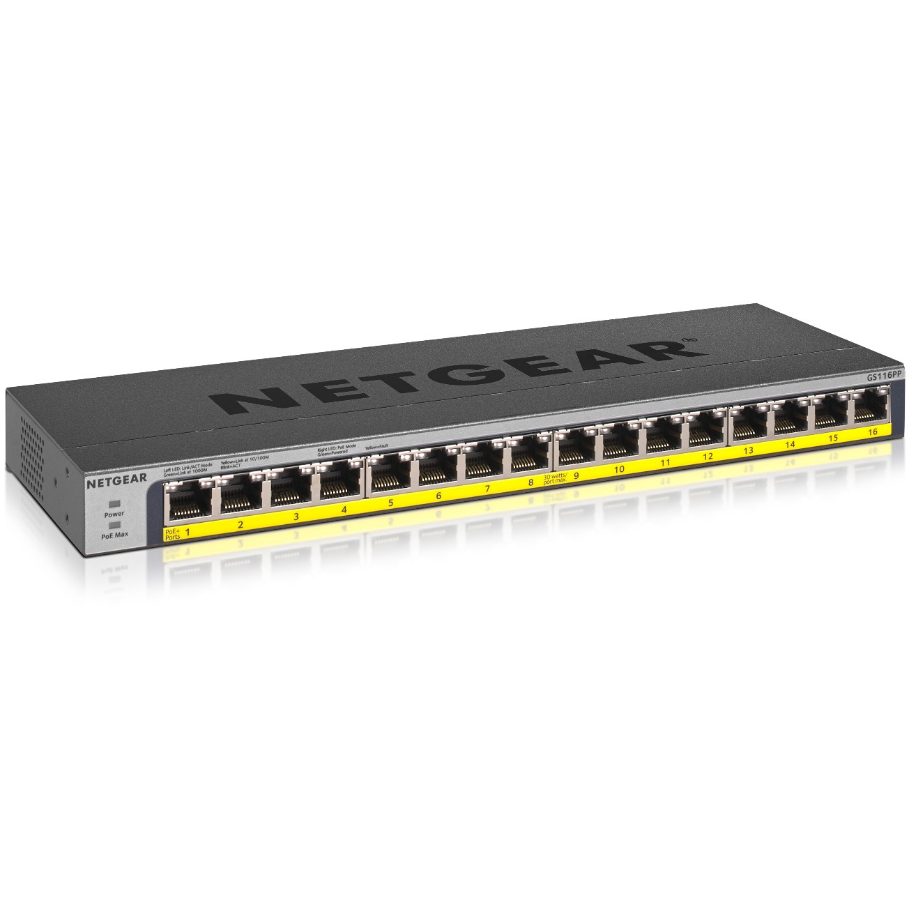 Switch NETGEAR 16PT POE/POE+GIGABIT UNMANAGED SWCH-1