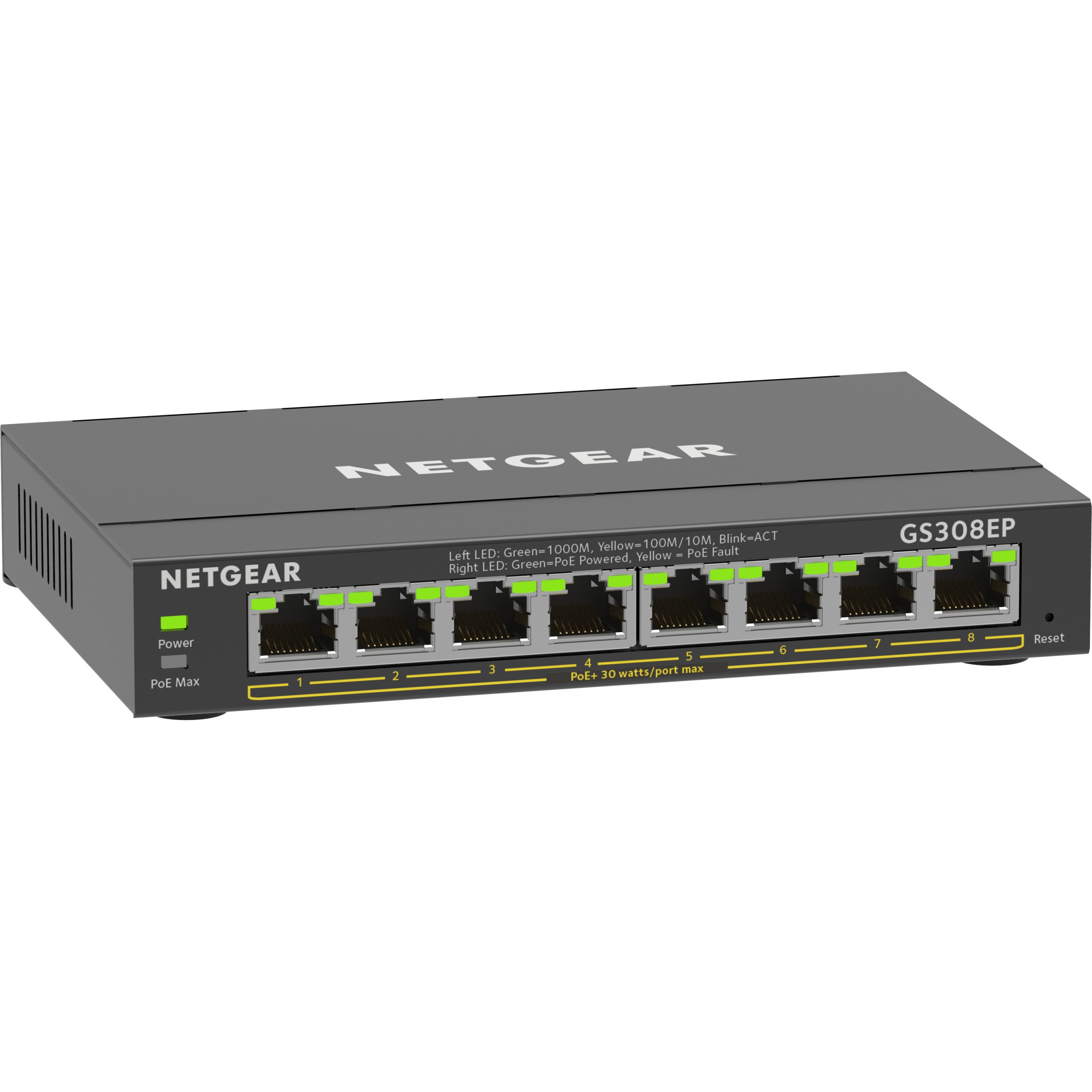 Mrežni prekidač NETGEAR (GS308EP) (upravljani L2/L3 gigabitni ethernet (10/100/1000), power over ethernet (PoE), crna)-2