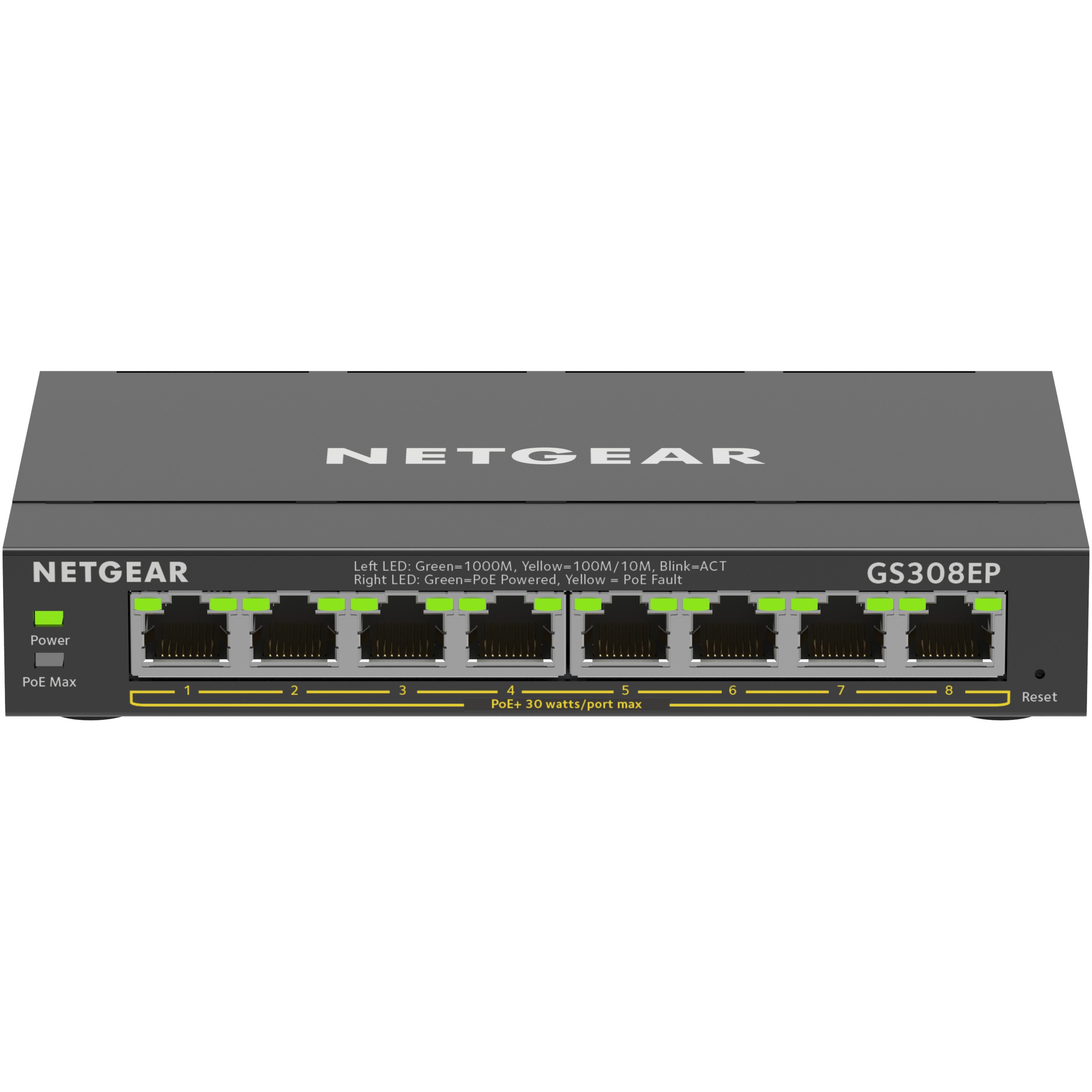 Mrežni prekidač NETGEAR (GS308EP) (upravljani L2/L3 gigabitni ethernet (10/100/1000), power over ethernet (PoE), crna)-3