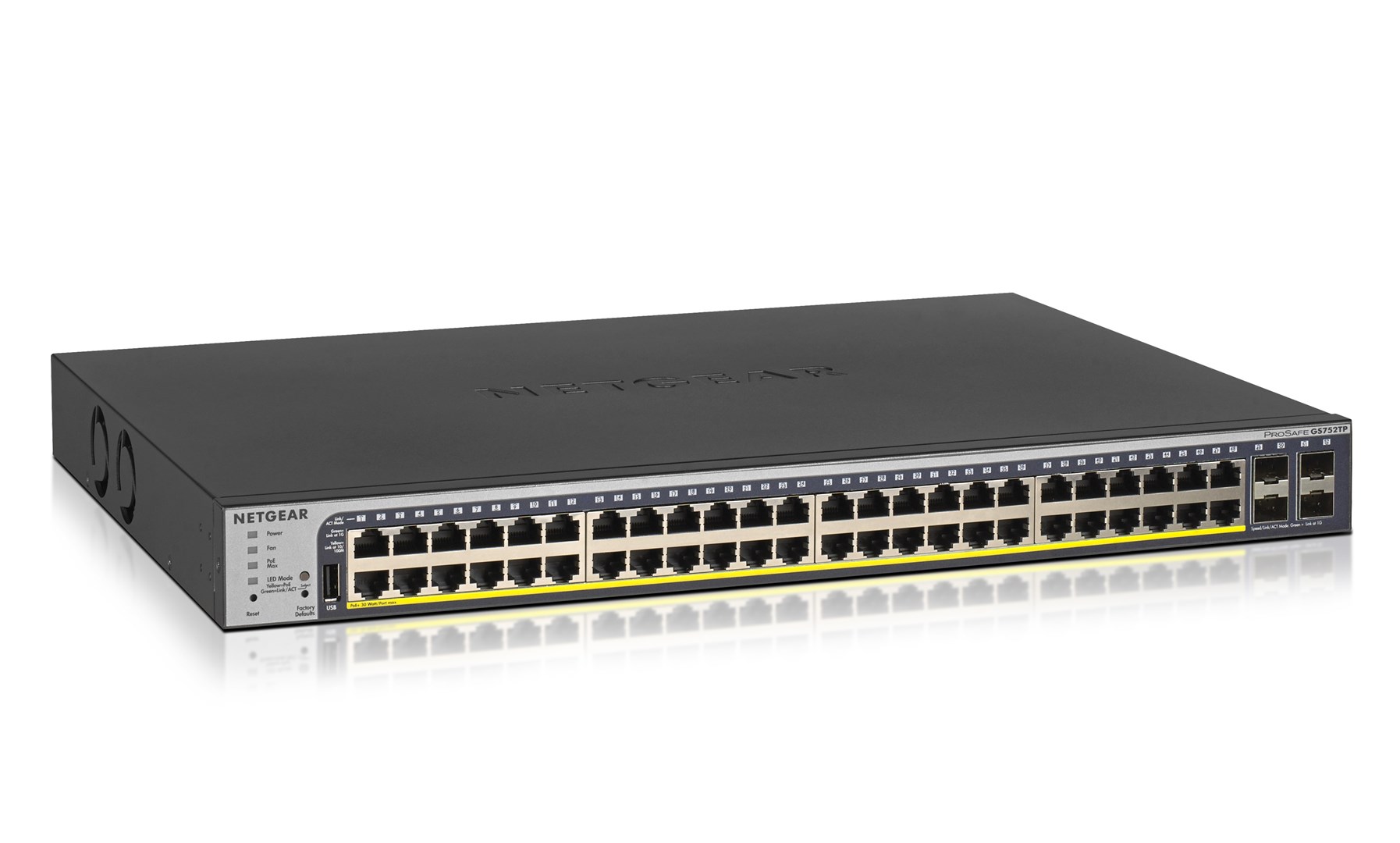 Mrežni prekidač NETGEAR GS752TP-300EUS (crna, upravljani L2/L3/L4, Gigabit Ethernet (10/100/1000), Power over Ethernet (PoE), 1U)
