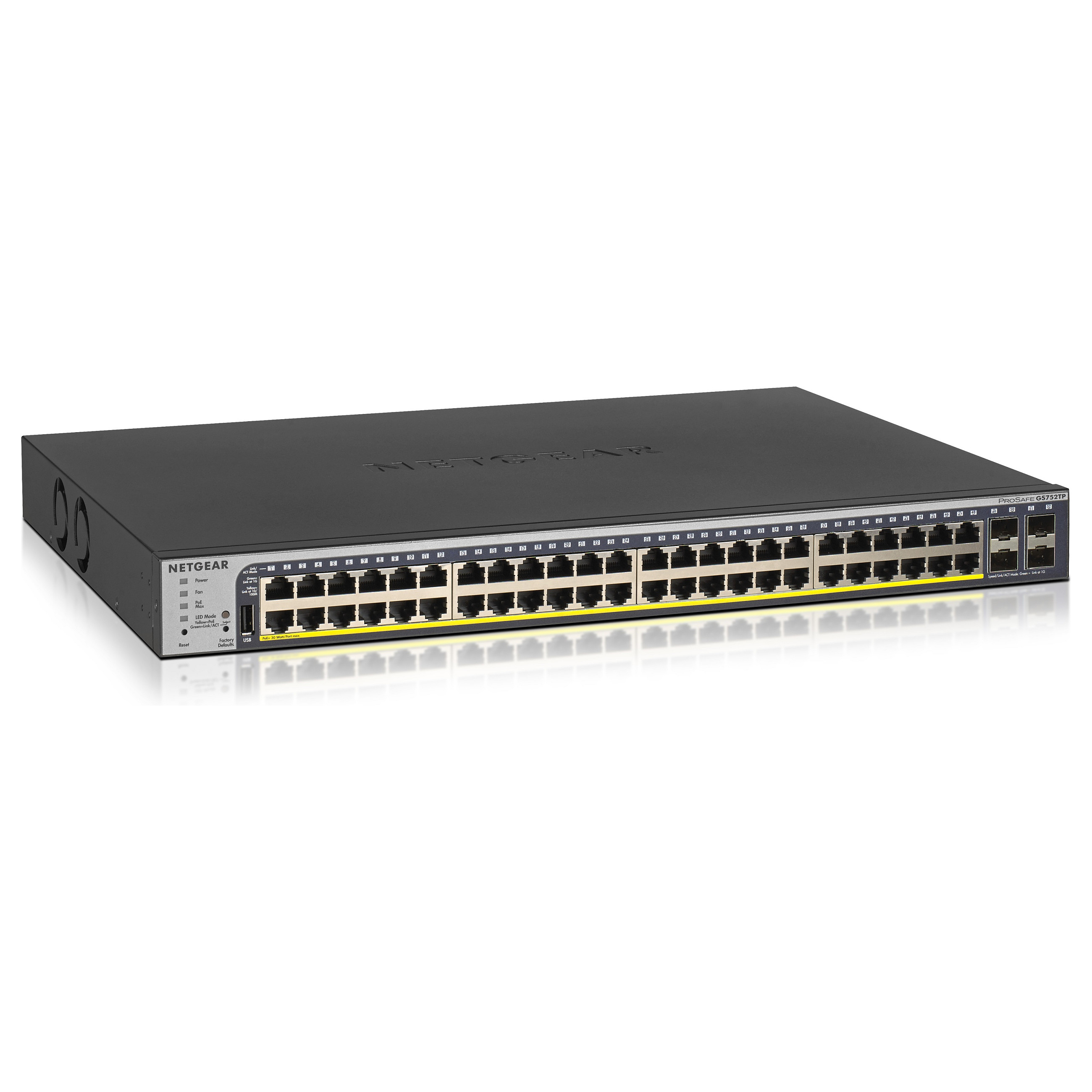 Mrežni prekidač NETGEAR GS752TP-300EUS (crna, upravljani L2/L3/L4, Gigabit Ethernet (10/100/1000), Power over Ethernet (PoE), 1U)