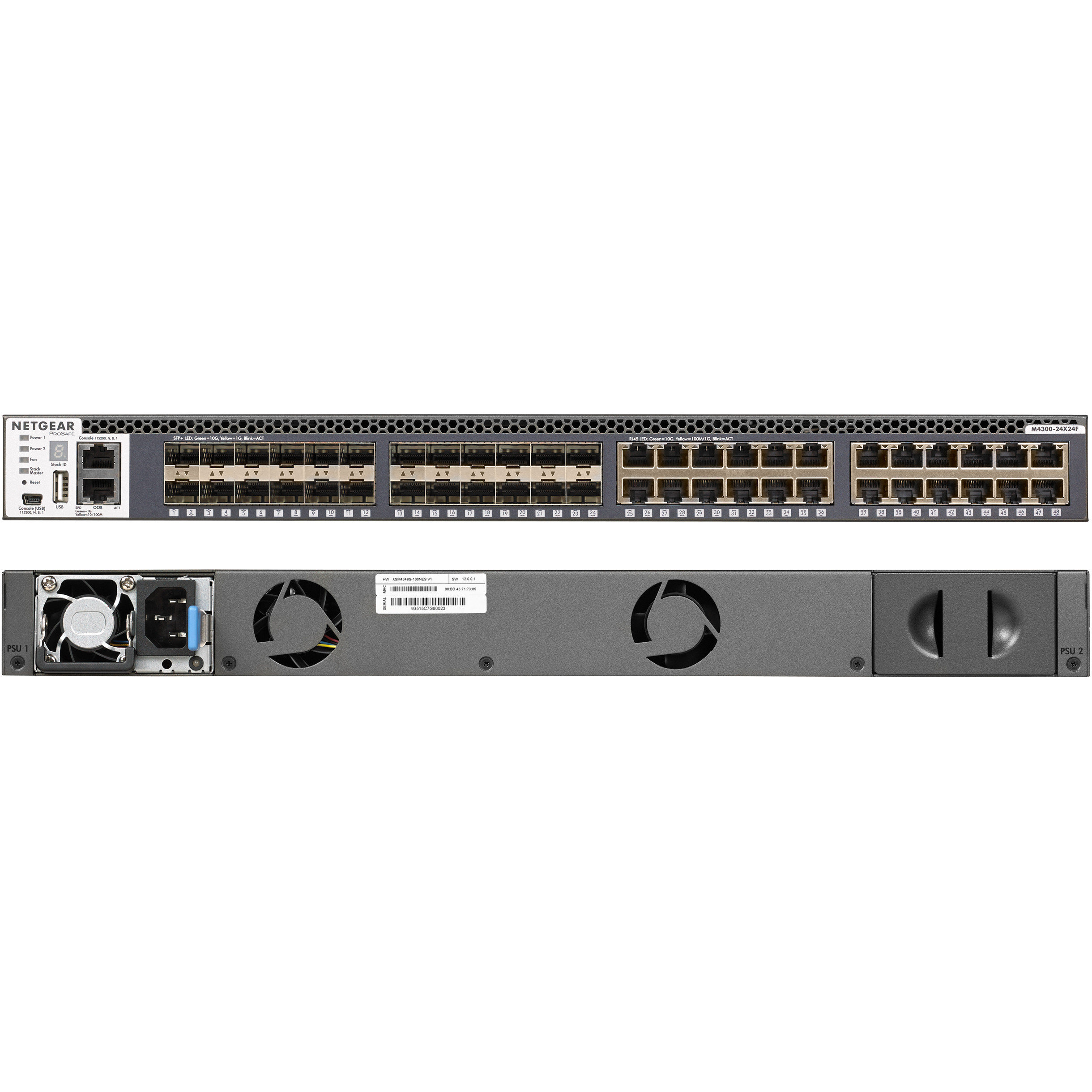 Managed Switch NETGEAR M4300-24X24F (48 portova, 10 Gigabit Ethernet, Layer 3, 1 GB RAM, 256 MB memorije)-0